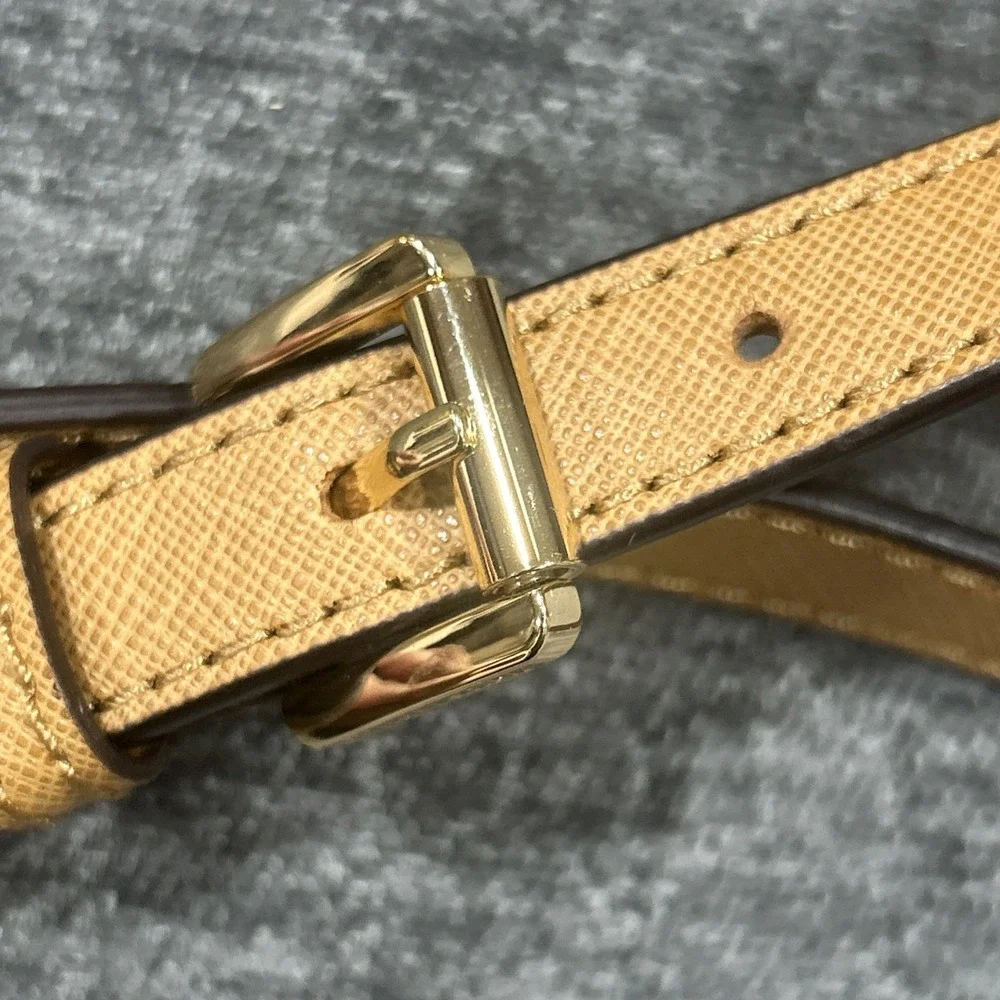 Michael Kors Tan Brown Replacement Crossbody Strap Gold Hardware Saffiano Purse - Picture 3 of 7